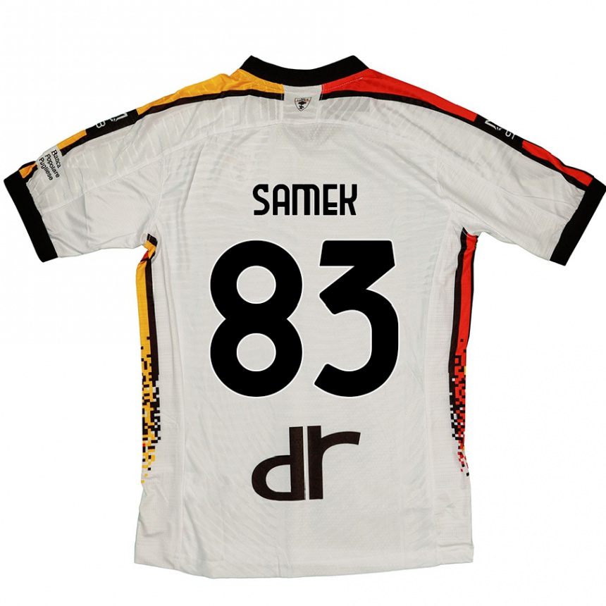 Kids Football Daniel Samek #83 White Black Away Jersey 2024/25 T-Shirt Canada