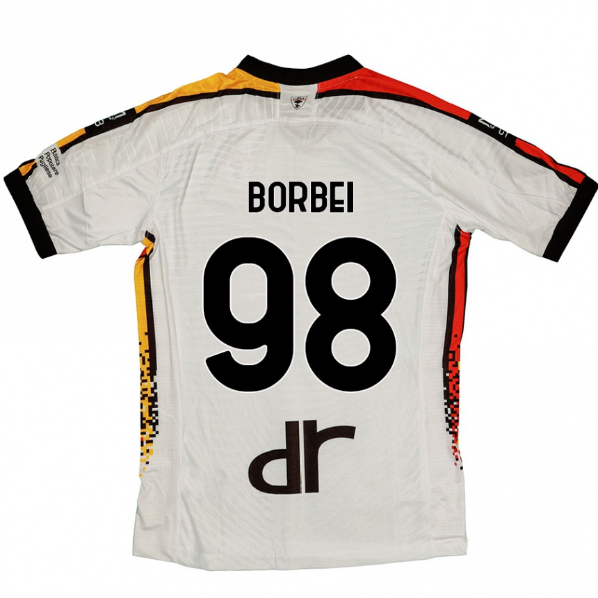 Kids Football Alexandru Borbei #98 White Black Away Jersey 2024/25 T-Shirt Canada