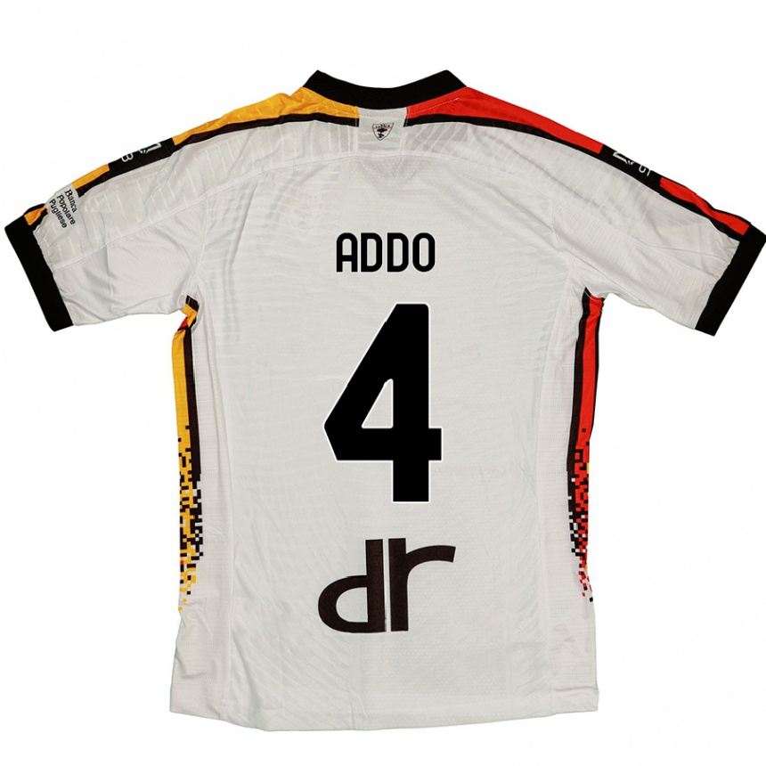 Kids Football Vernon Addo #4 White Black Away Jersey 2024/25 T-Shirt Canada