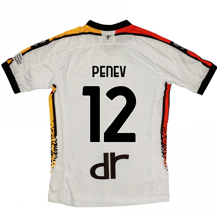 Kids Football Plamen Penev #12 White Black Away Jersey 2024/25 T-Shirt Canada