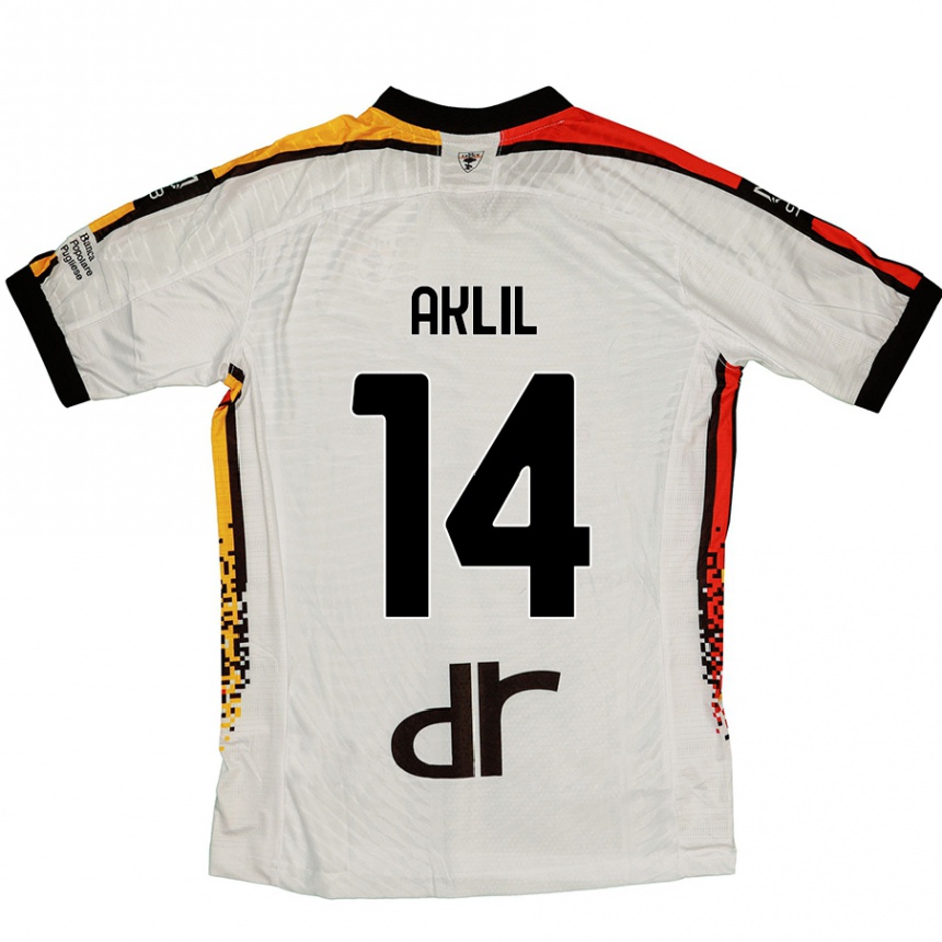 Kids Football Lino Aklil #14 White Black Away Jersey 2024/25 T-Shirt Canada