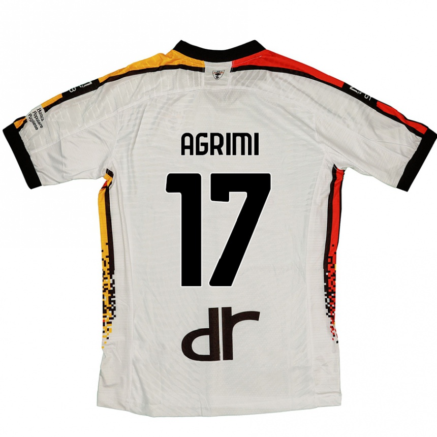 Kids Football Matteo Agrimi #17 White Black Away Jersey 2024/25 T-Shirt Canada