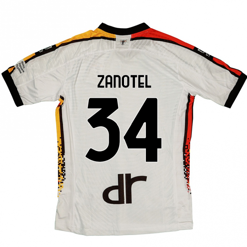 Kids Football Giovanni Zanotel #34 White Black Away Jersey 2024/25 T-Shirt Canada