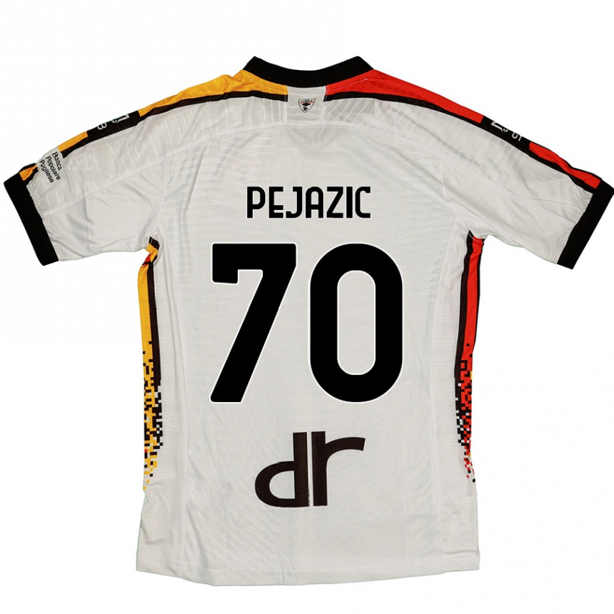 Kids Football Mario Pejazic #70 White Black Away Jersey 2024/25 T-Shirt Canada