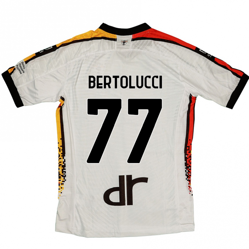 Kids Football Sandro Bertolucci #77 White Black Away Jersey 2024/25 T-Shirt Canada