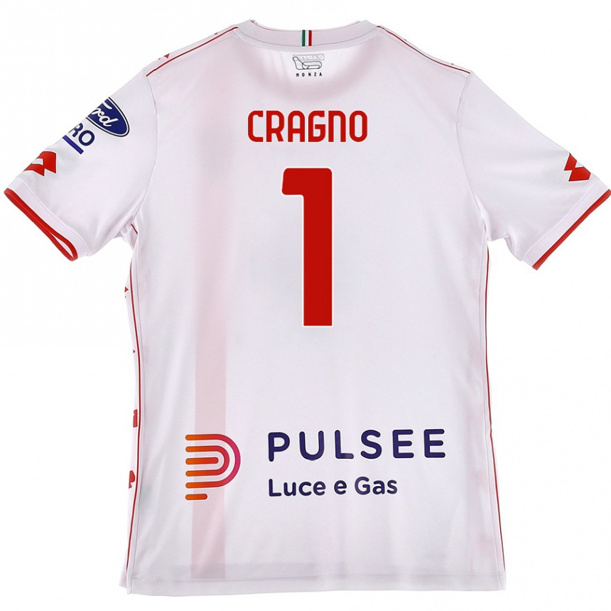 Enfant Football Maillot Alessio Cragno #1 Blanc Rouge Tenues Extérieur 2024/25 Canada