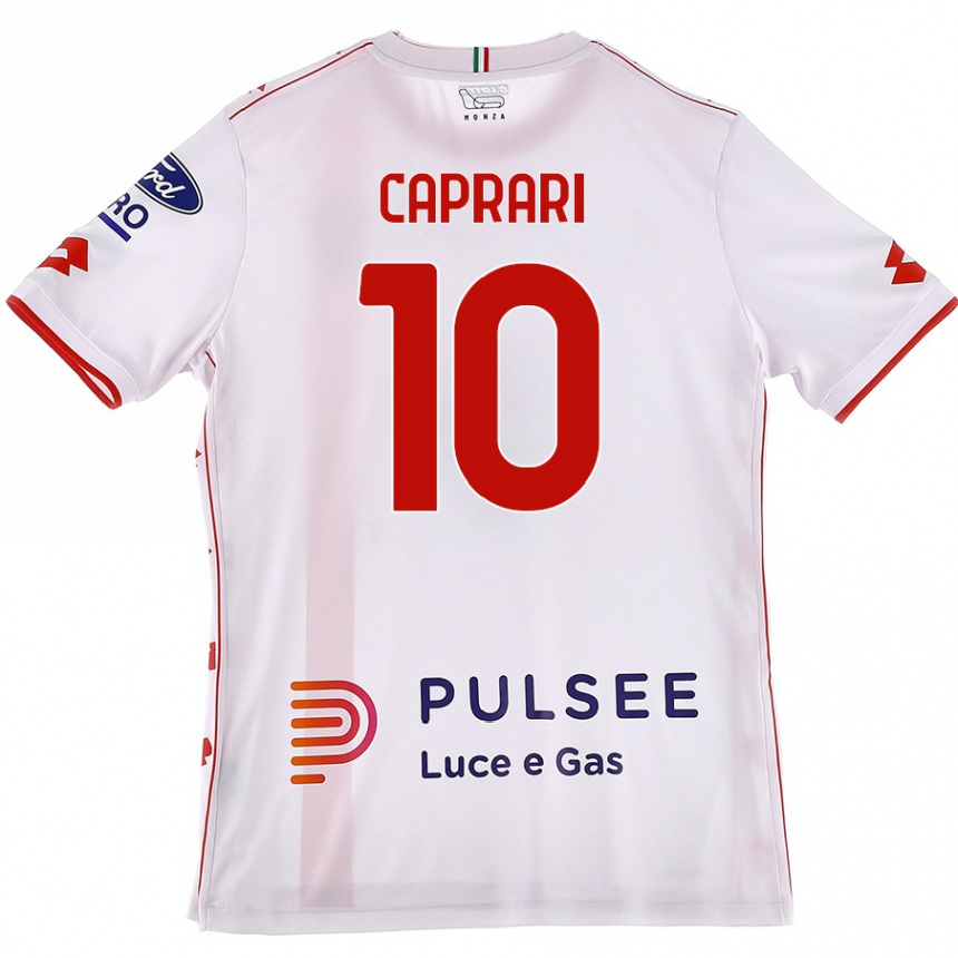 Enfant Football Maillot Gianluca Caprari #10 Blanc Rouge Tenues Extérieur 2024/25 Canada