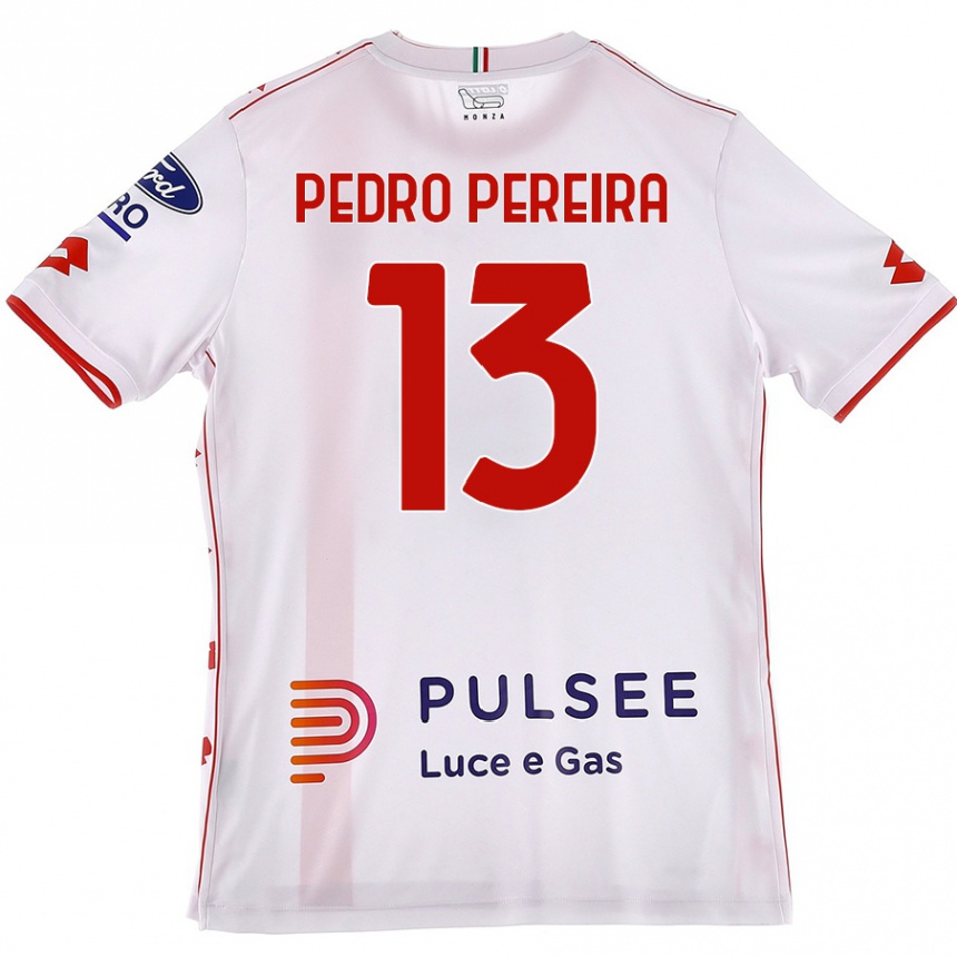 Kids Football Pedro Pereira #13 White Red Away Jersey 2024/25 T-Shirt Canada