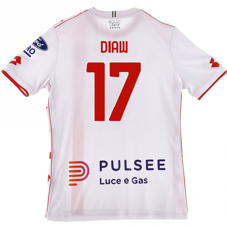 Enfant Football Maillot Davide Diaw #17 Blanc Rouge Tenues Extérieur 2024/25 Canada