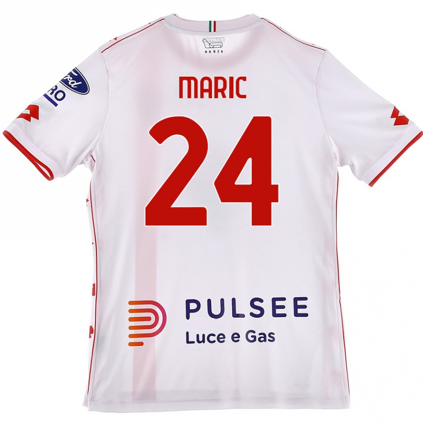 Enfant Football Maillot Mirko Maric #24 Blanc Rouge Tenues Extérieur 2024/25 Canada