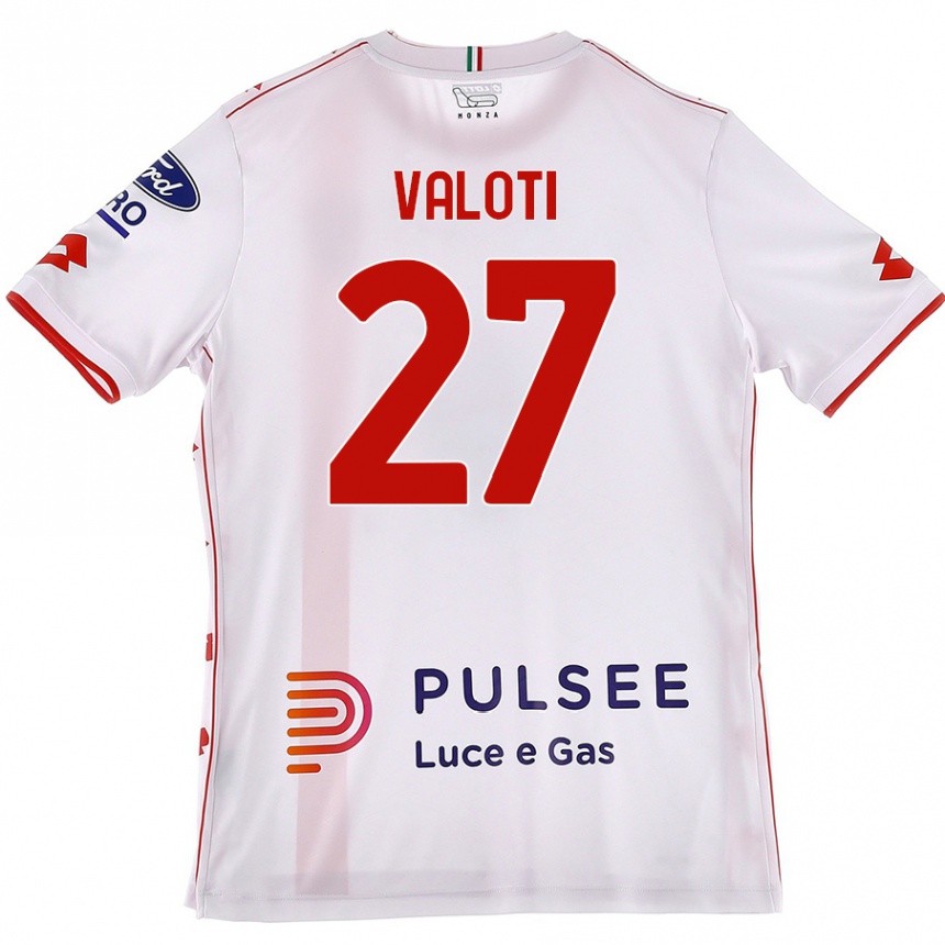 Enfant Football Maillot Mattia Valoti #27 Blanc Rouge Tenues Extérieur 2024/25 Canada