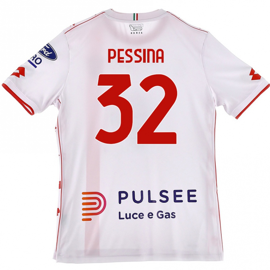 Enfant Football Maillot Matteo Pessina #32 Blanc Rouge Tenues Extérieur 2024/25 Canada