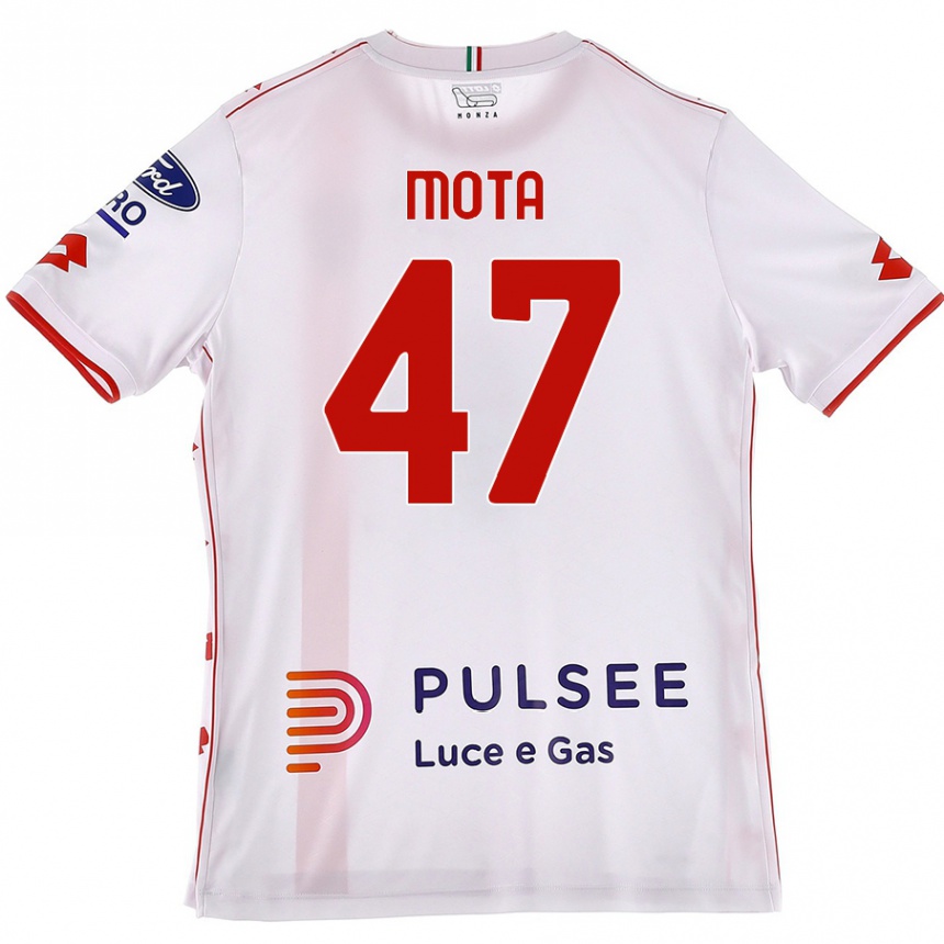 Enfant Football Maillot Dany Mota #47 Blanc Rouge Tenues Extérieur 2024/25 Canada