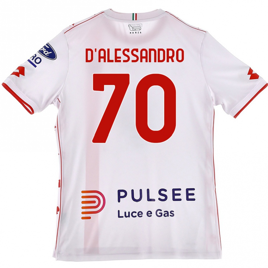 Enfant Football Maillot Marco D'alessandro #70 Blanc Rouge Tenues Extérieur 2024/25 Canada