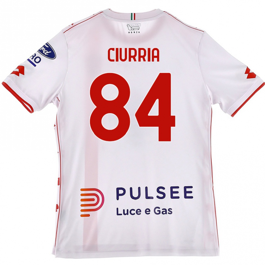 Kids Football Patrick Ciurria #84 White Red Away Jersey 2024/25 T-Shirt Canada