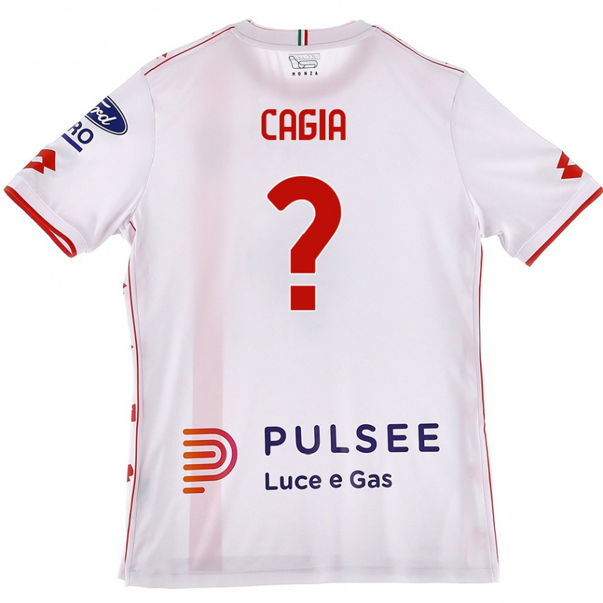 Enfant Football Maillot Gabriele Cagia #0 Blanc Rouge Tenues Extérieur 2024/25 Canada