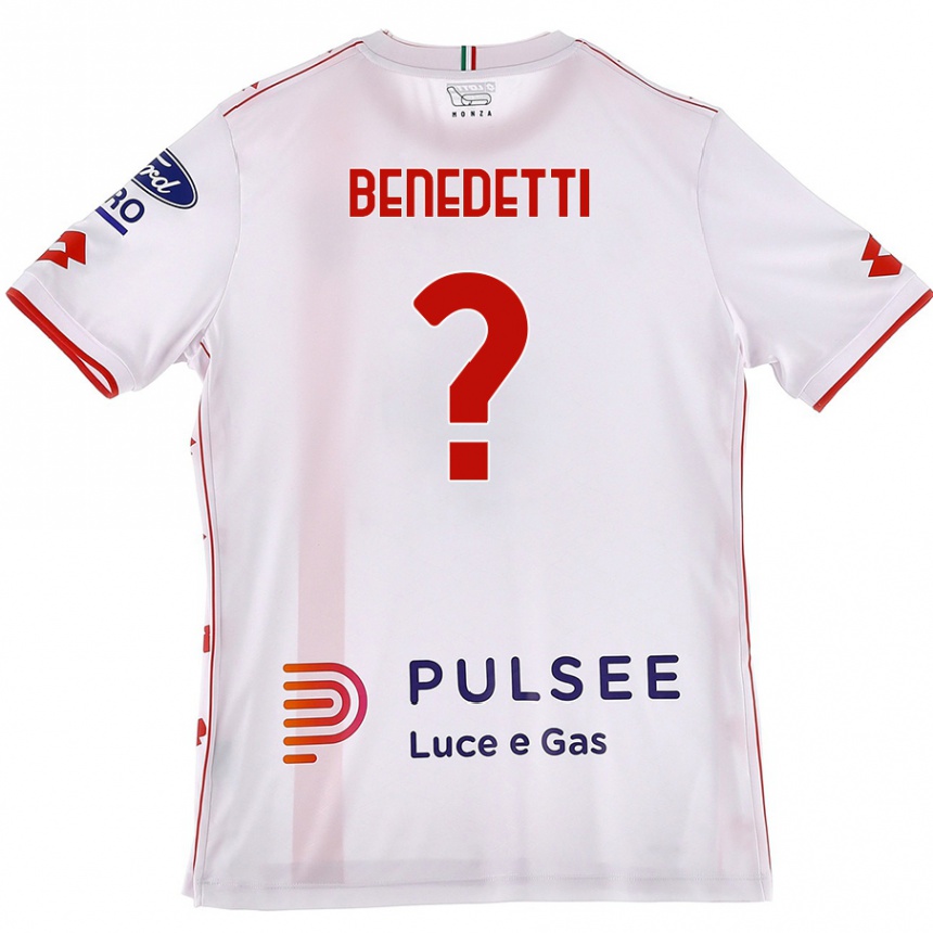 Enfant Football Maillot Elia Benedetti #0 Blanc Rouge Tenues Extérieur 2024/25 Canada