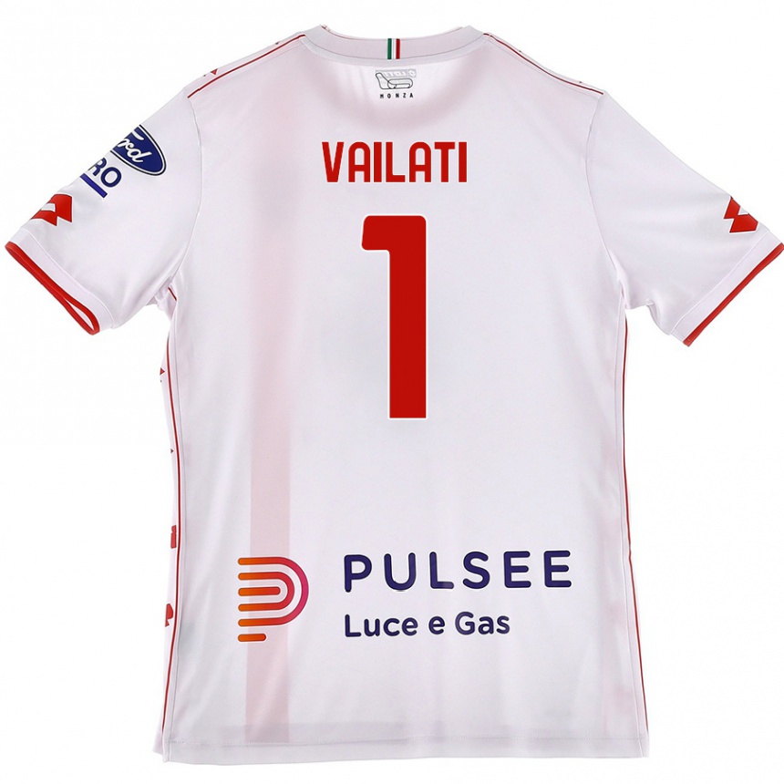 Kids Football Andrea Vailati #1 White Red Away Jersey 2024/25 T-Shirt Canada