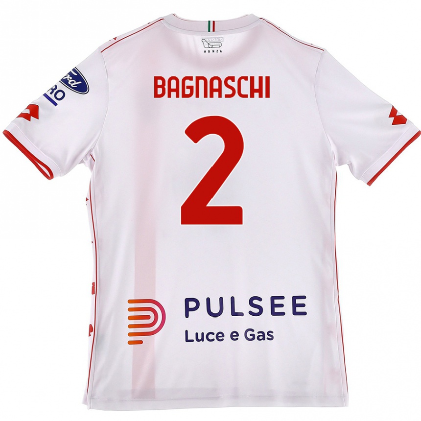 Enfant Football Maillot Alessandro Bagnaschi #2 Blanc Rouge Tenues Extérieur 2024/25 Canada