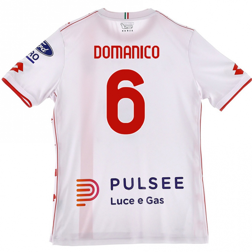 Enfant Football Maillot Saverio Domanico #6 Blanc Rouge Tenues Extérieur 2024/25 Canada