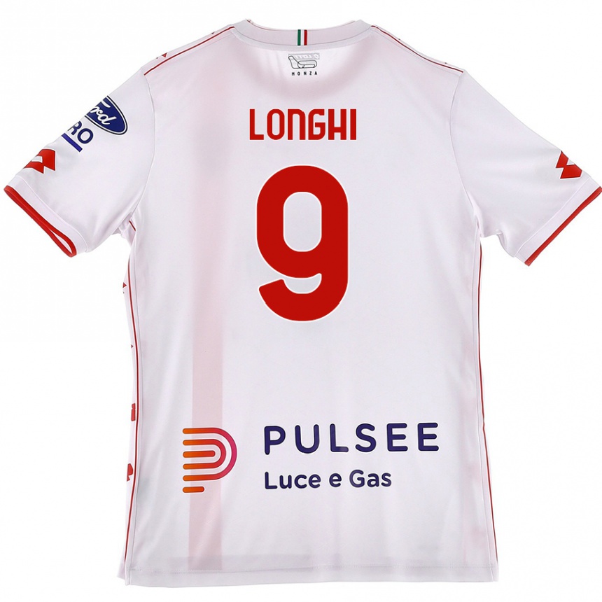 Enfant Football Maillot Jordan Longhi #9 Blanc Rouge Tenues Extérieur 2024/25 Canada