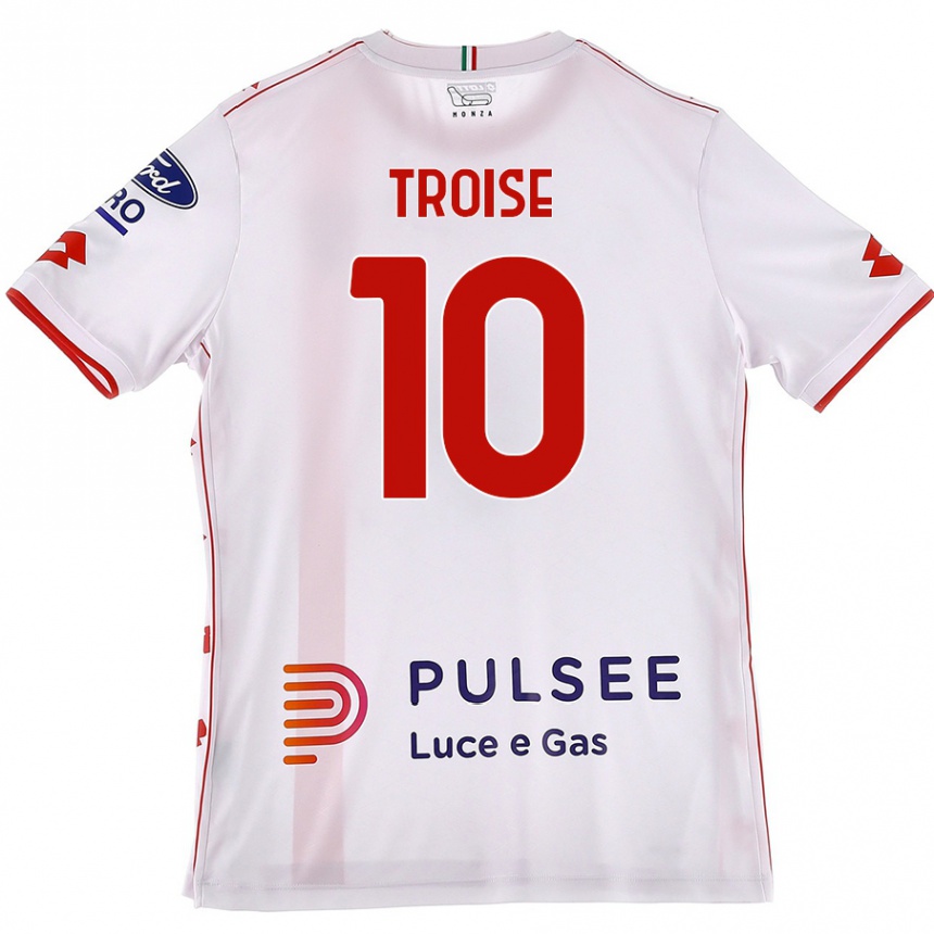 Enfant Football Maillot Antonio Troise #10 Blanc Rouge Tenues Extérieur 2024/25 Canada