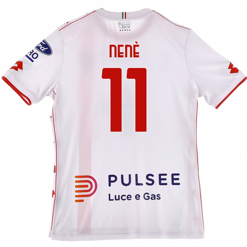 Enfant Football Maillot Stephen Nenè #11 Blanc Rouge Tenues Extérieur 2024/25 Canada