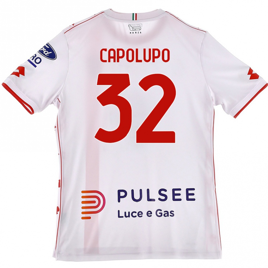 Enfant Football Maillot Samuele Capolupo #32 Blanc Rouge Tenues Extérieur 2024/25 Canada