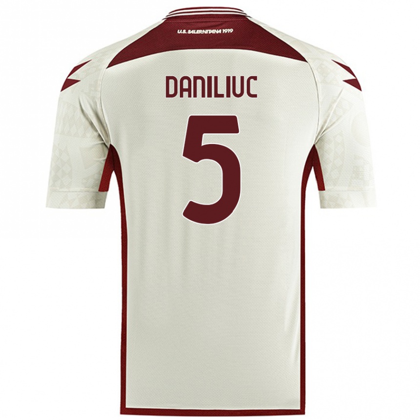 Kids Football Flavius Daniliuc #5 Cream Color Away Jersey 2024/25 T-Shirt Canada