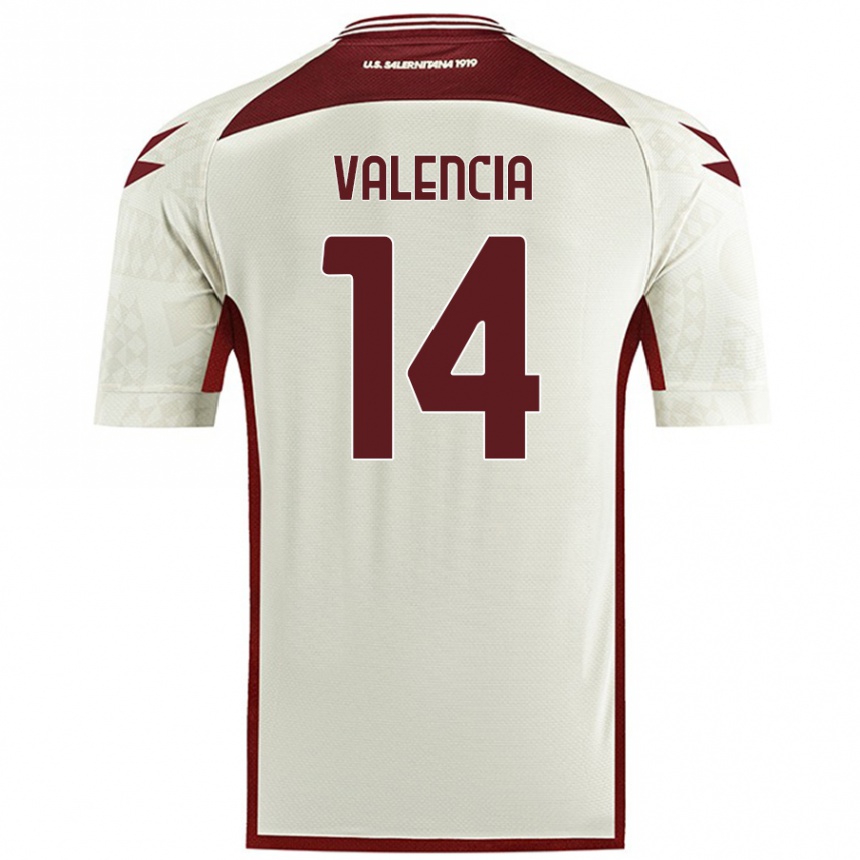 Kids Football Diego Valencia #14 Cream Color Away Jersey 2024/25 T-Shirt Canada