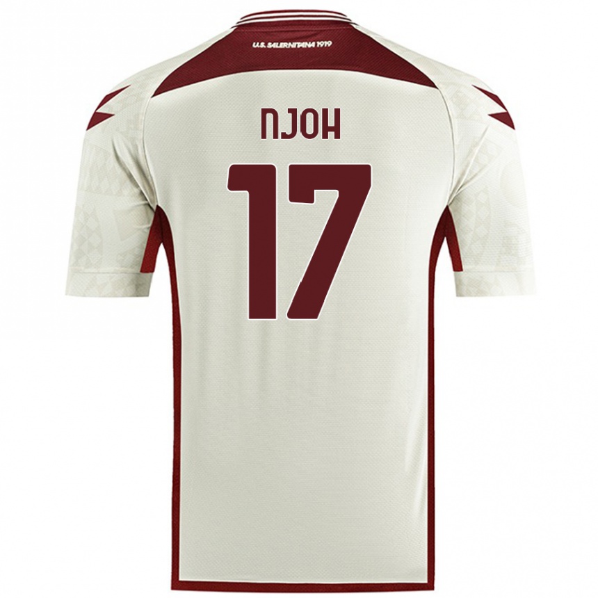 Kids Football Lilian Njoh #17 Cream Color Away Jersey 2024/25 T-Shirt Canada