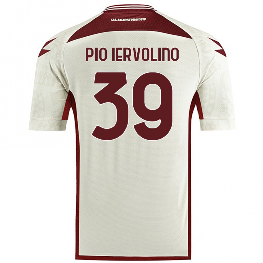 Kids Football Antonio Pio Iervolino #39 Cream Color Away Jersey 2024/25 T-Shirt Canada