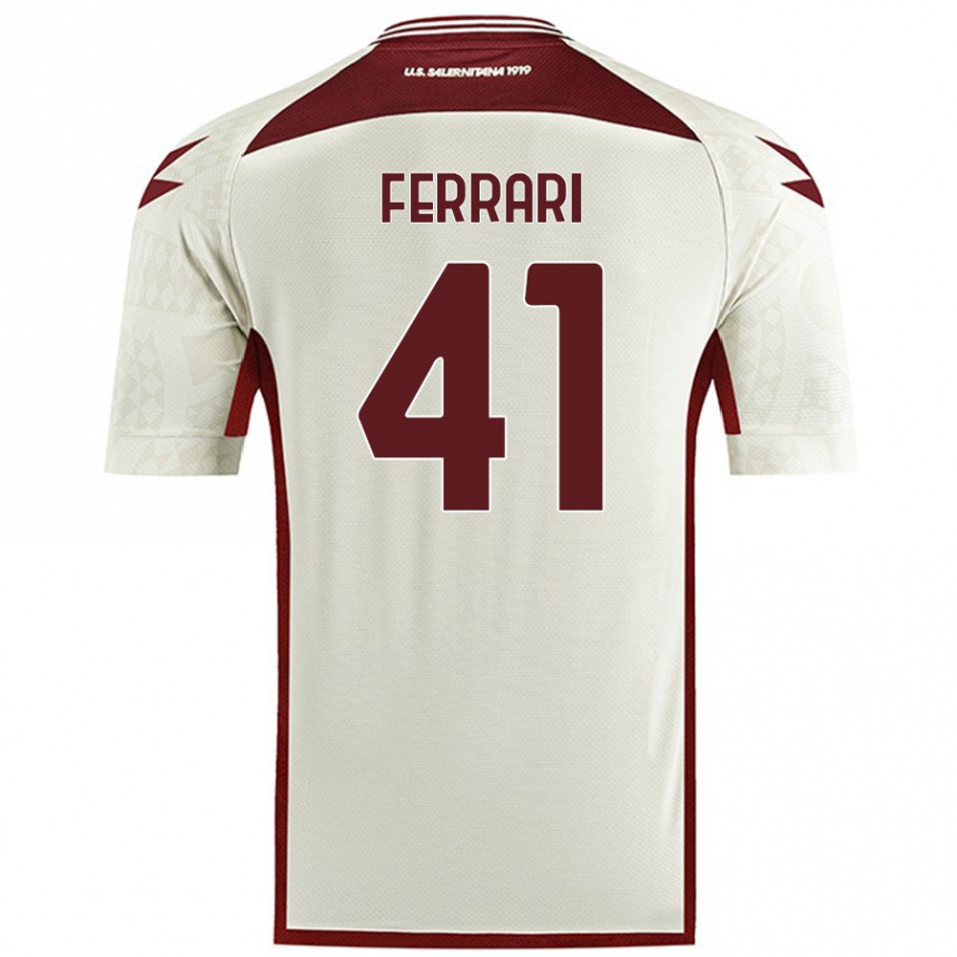 Kids Football Tommaso Ferrari #41 Cream Color Away Jersey 2024/25 T-Shirt Canada