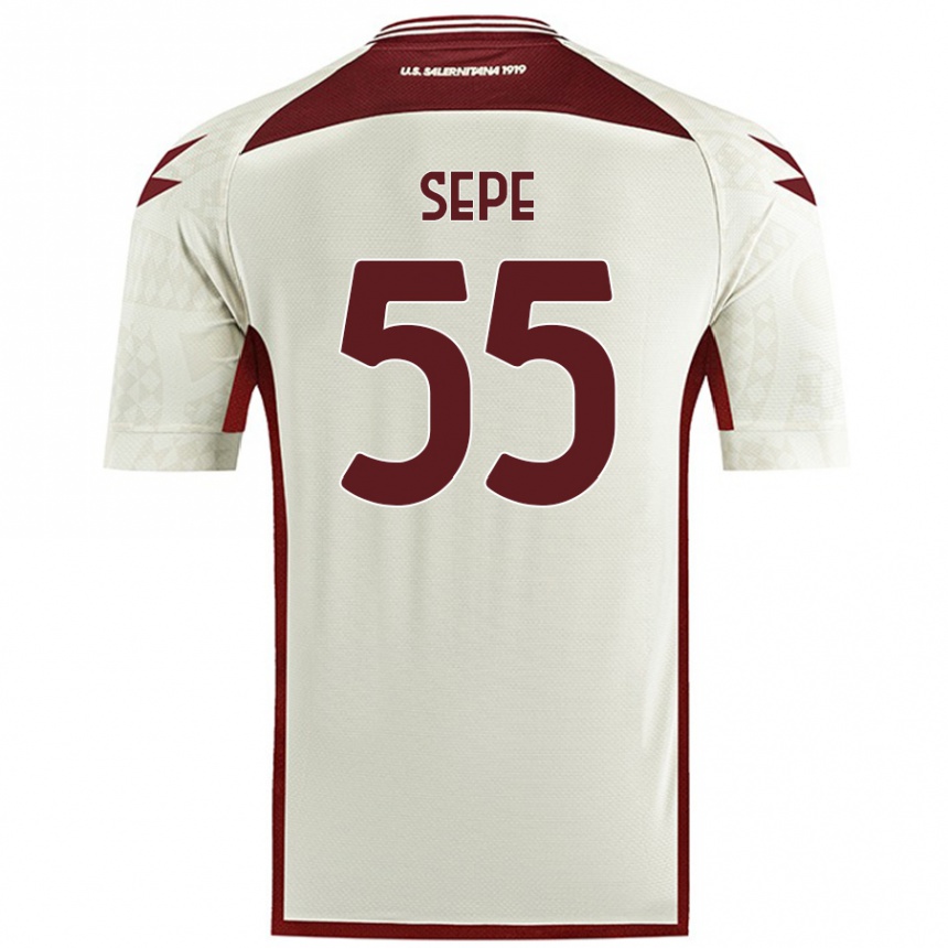 Enfant Football Maillot Luigi Sepe #55 Couleur Crème Tenues Extérieur 2024/25 Canada