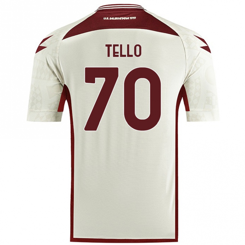 Kids Football Andrés Tello #70 Cream Color Away Jersey 2024/25 T-Shirt Canada