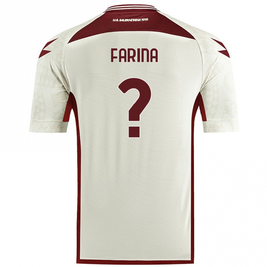 Kids Football Alfredo Farina #0 Cream Color Away Jersey 2024/25 T-Shirt Canada