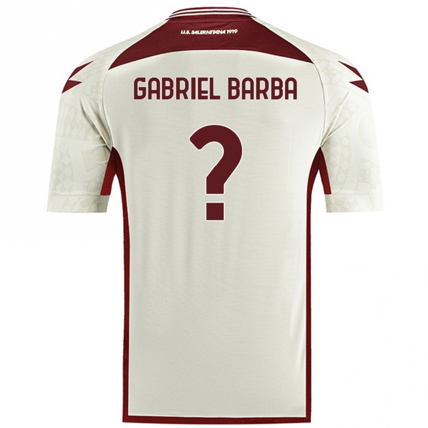 Kids Football Luigi Gabriel Barba #0 Cream Color Away Jersey 2024/25 T-Shirt Canada