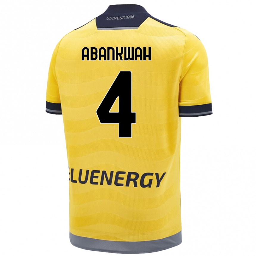 Kids Football James Abankwah #4 Golden Away Jersey 2024/25 T-Shirt Canada