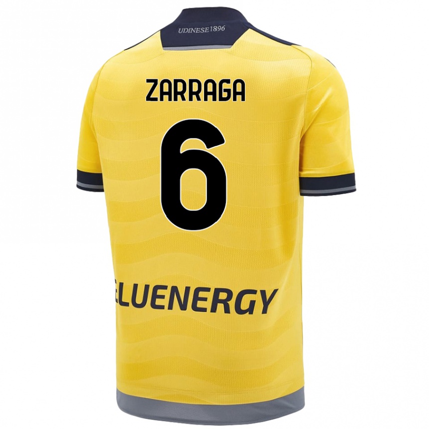 Kids Football Oier Zarraga #6 Golden Away Jersey 2024/25 T-Shirt Canada