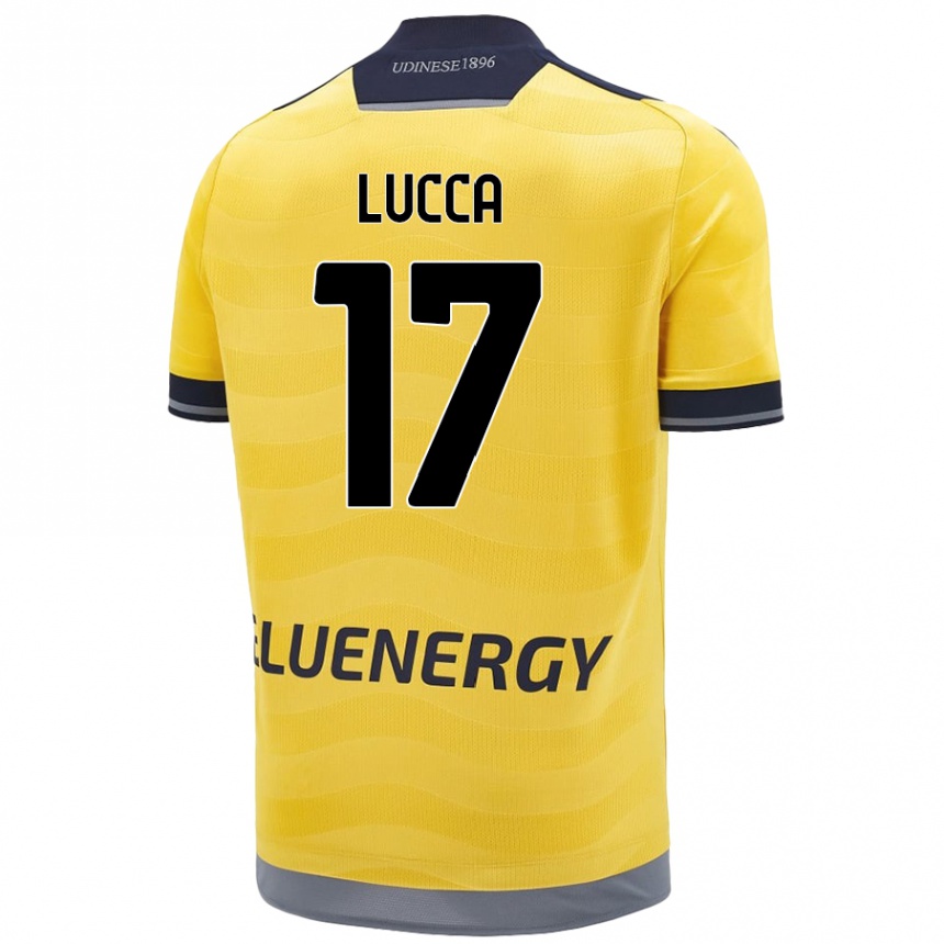 Enfant Football Maillot Lorenzo Lucca #17 Doré Tenues Extérieur 2024/25 Canada