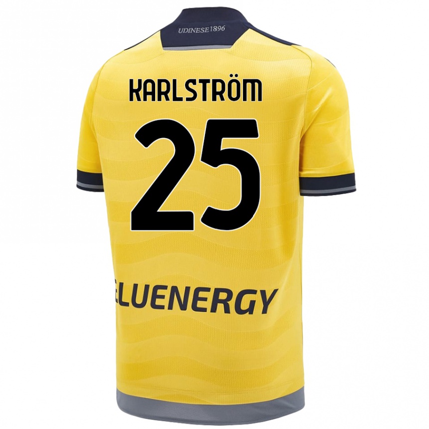 Kids Football Jesper Karlström #25 Golden Away Jersey 2024/25 T-Shirt Canada