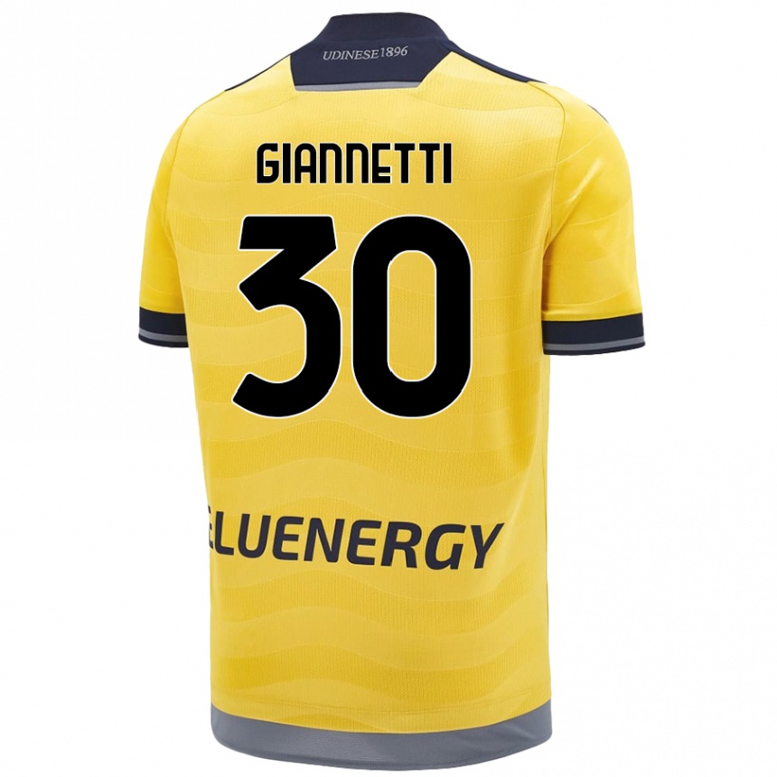 Kids Football Lautaro Giannetti #30 Golden Away Jersey 2024/25 T-Shirt Canada