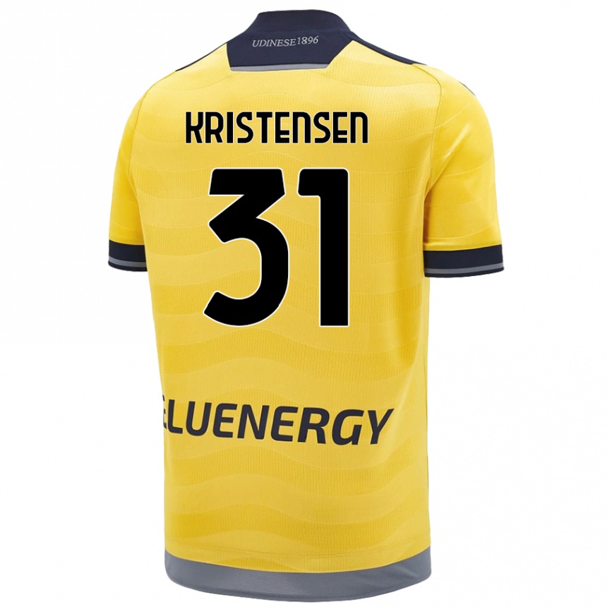 Kids Football Thomas Kristensen #31 Golden Away Jersey 2024/25 T-Shirt Canada