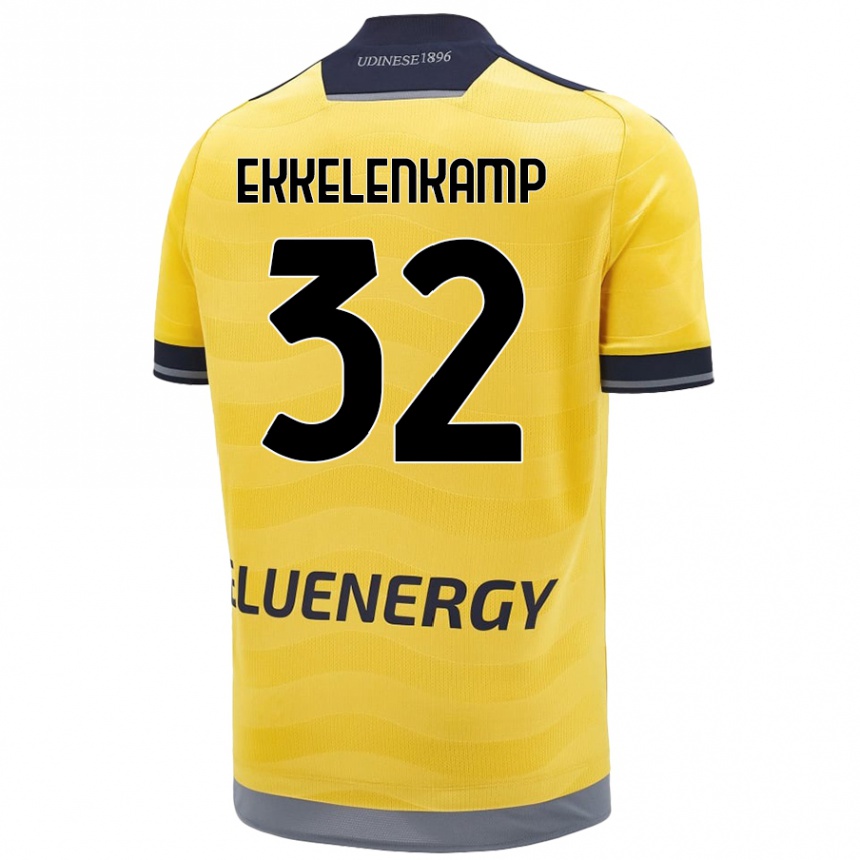 Kids Football Jurgen Ekkelenkamp #32 Golden Away Jersey 2024/25 T-Shirt Canada