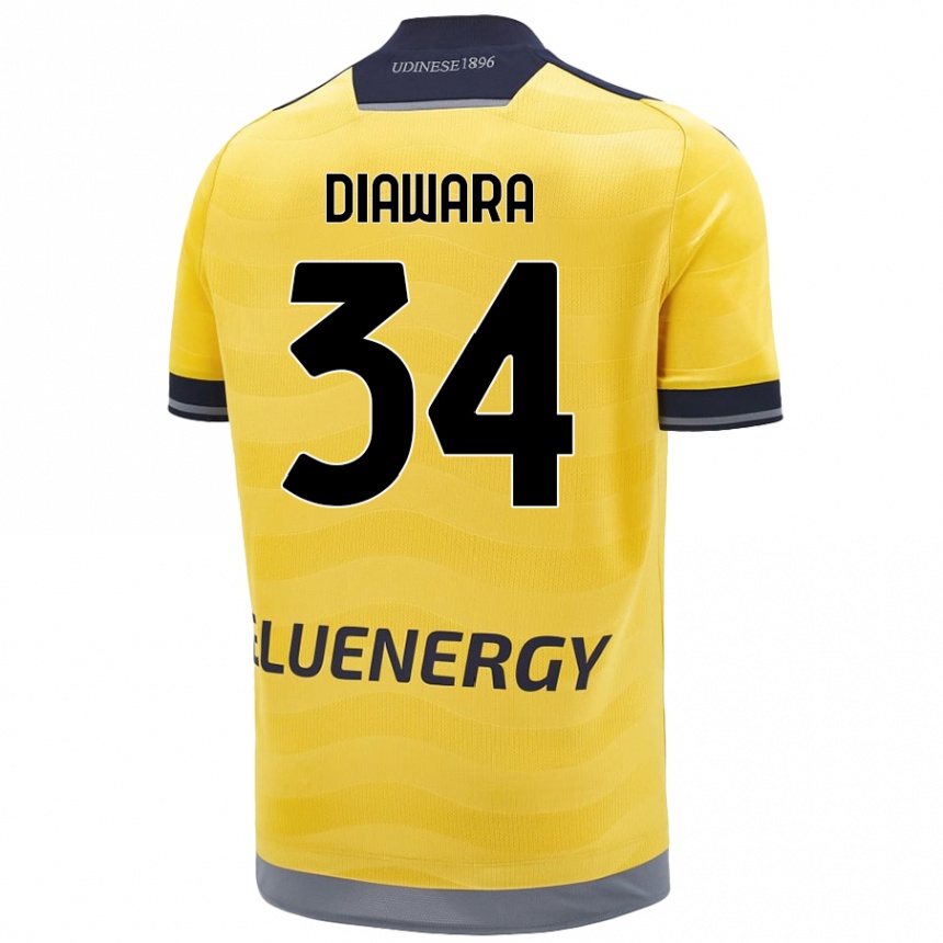 Kids Football Sekou Diawara #34 Golden Away Jersey 2024/25 T-Shirt Canada