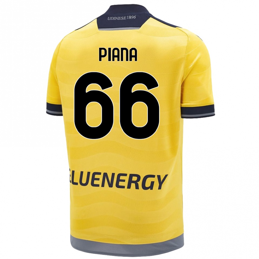 Kids Football Edoardo Piana #66 Golden Away Jersey 2024/25 T-Shirt Canada