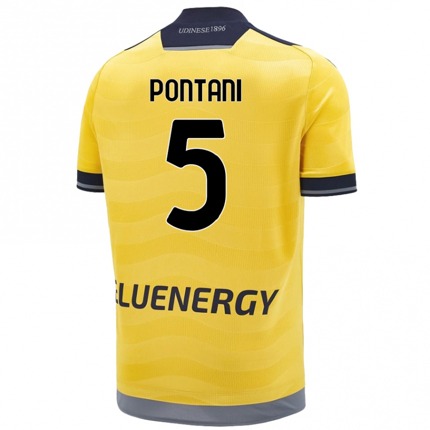 Kids Football Leonardo Pontani #5 Golden Away Jersey 2024/25 T-Shirt Canada