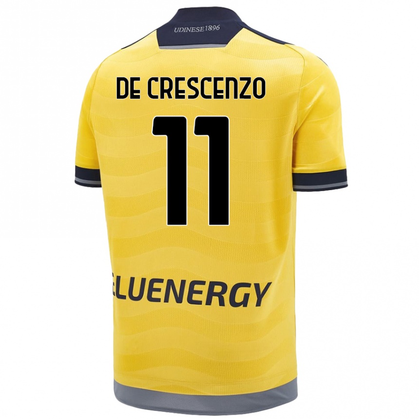 Kids Football Marco De Crescenzo #11 Golden Away Jersey 2024/25 T-Shirt Canada