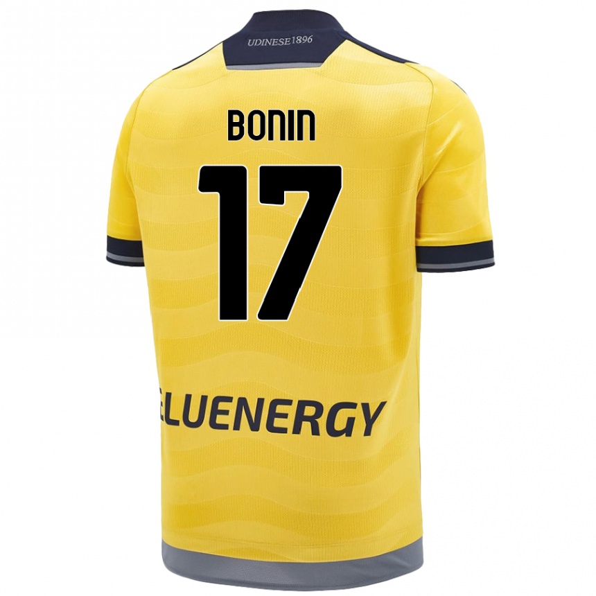 Kids Football Luca Bonin #17 Golden Away Jersey 2024/25 T-Shirt Canada