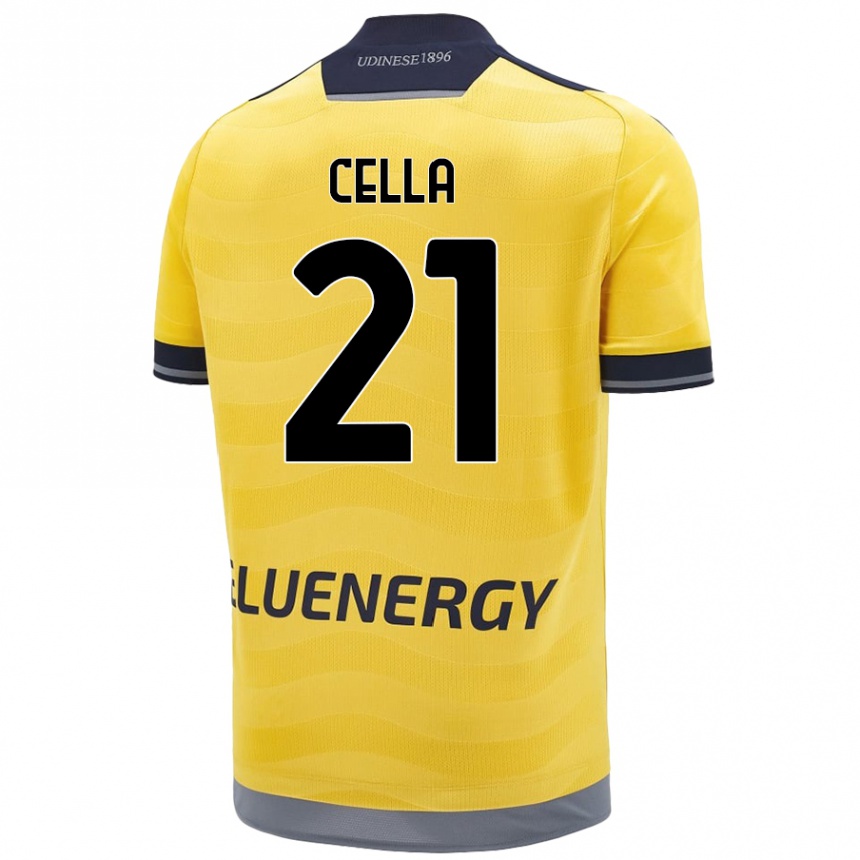 Kids Football Leonardo Cella #21 Golden Away Jersey 2024/25 T-Shirt Canada